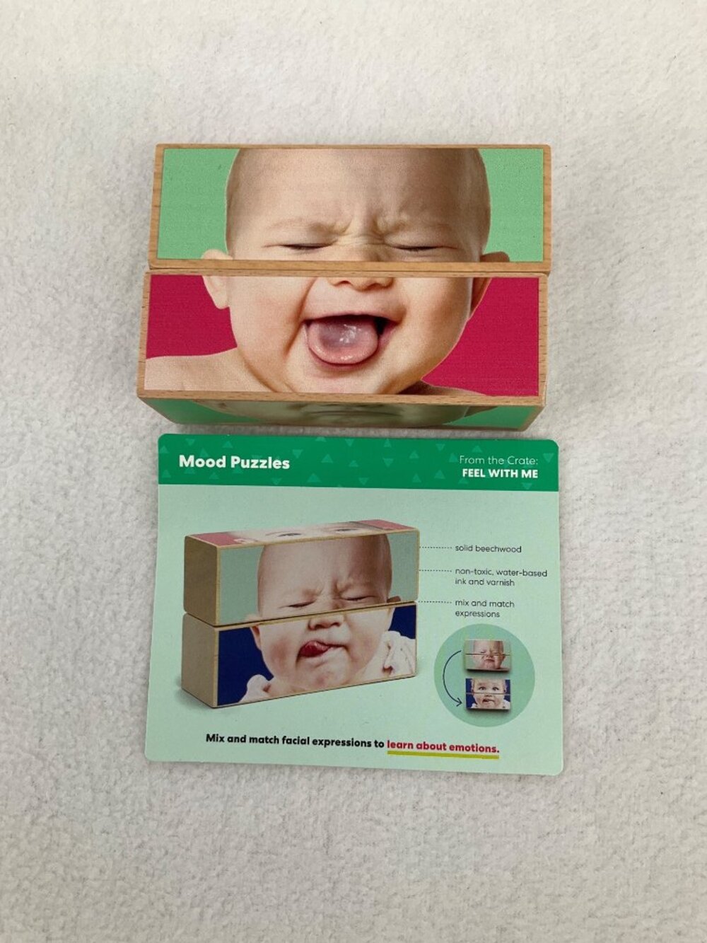 Panda Crate Feel With Me Mood Puzzle Wood 2-Piece Kiwi Co.